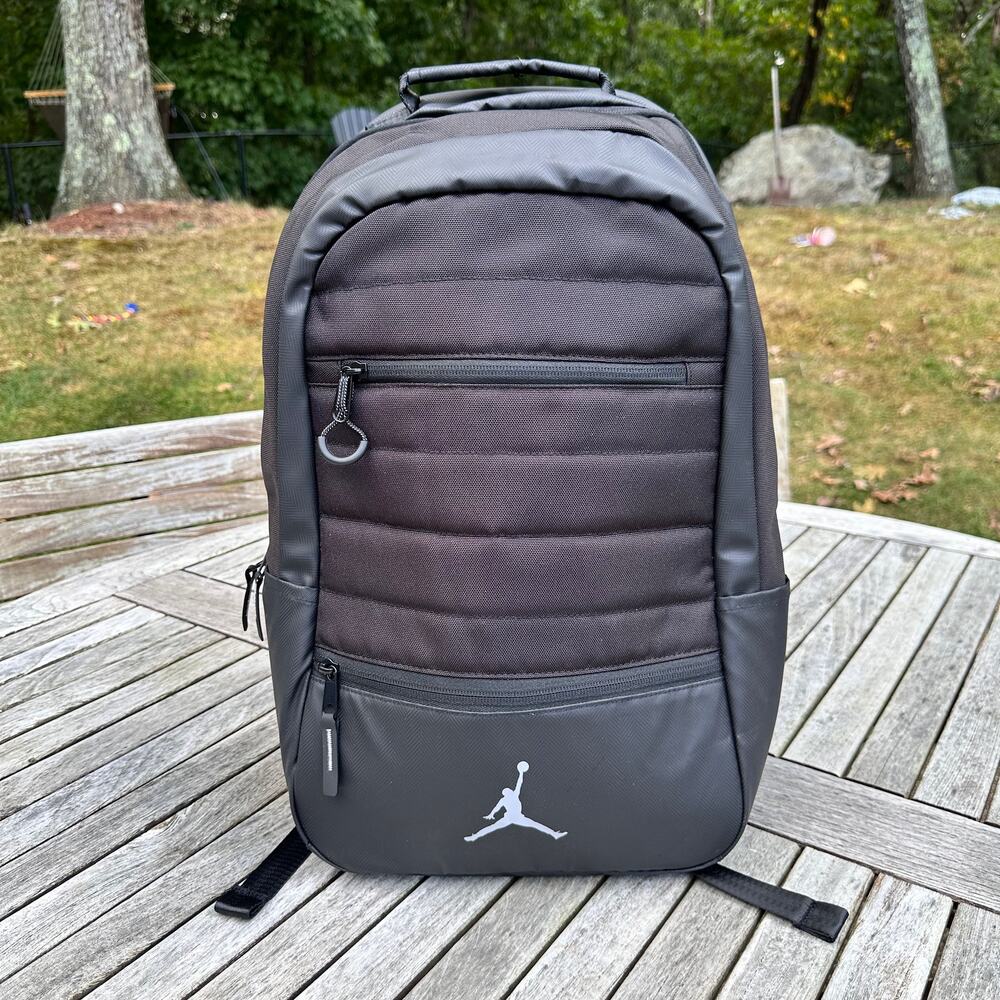 Air Jordan Airborne Weather Resistant Nike Backpack 15" Laptop Black 9A1944-023 - Picture 9 of 16